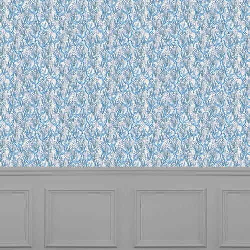 Floral Blue Wallpaper - Valetta  1.4m Wide Width Wallpaper (By The Metre) Cobalt Voyage Maison