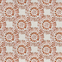 Samples - Vali Printed Cotton Fabric Sample Swatch Terracotta Voyage Maison