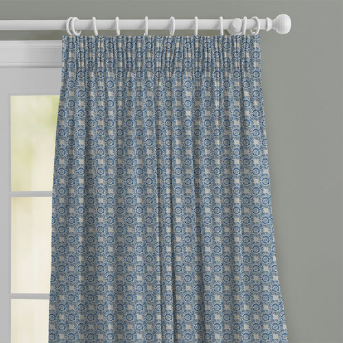 Abstract Blue M2M - Vali Printed Cotton Made to Measure Curtains Denim Voyage Maison