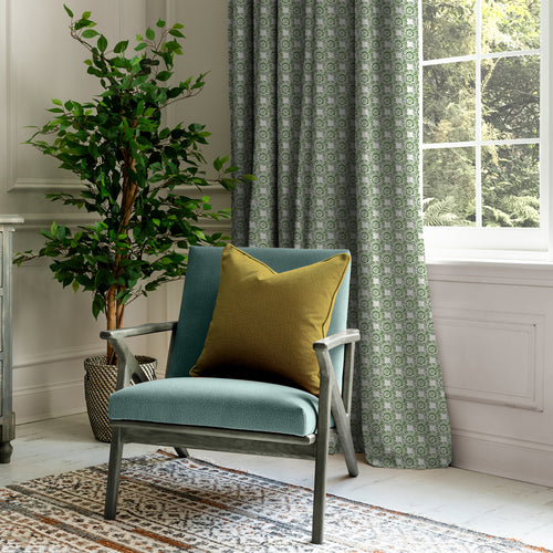 Abstract Green M2M - Vali Printed Cotton Made to Measure Curtains Sage Voyage Maison