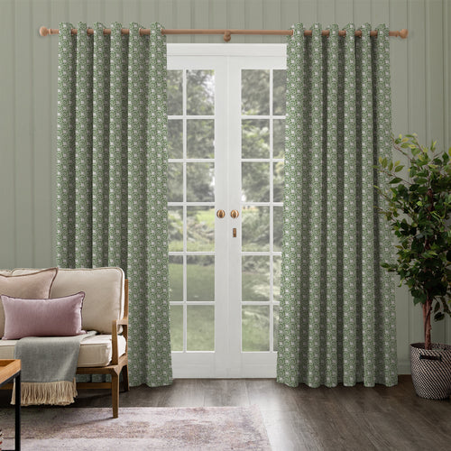 Abstract Green M2M - Vali Printed Cotton Made to Measure Curtains Sage Voyage Maison