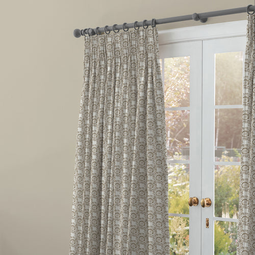 Abstract Beige M2M - Vali Printed Cotton Made to Measure Curtains Stone Voyage Maison