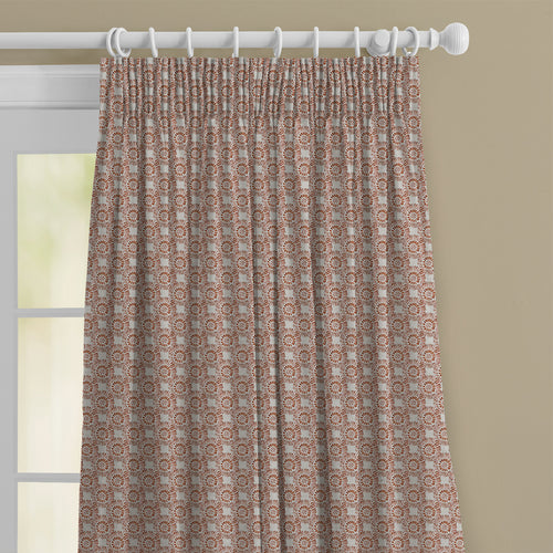 Abstract Orange M2M - Vali Printed Cotton Made to Measure Curtains Terracotta Voyage Maison