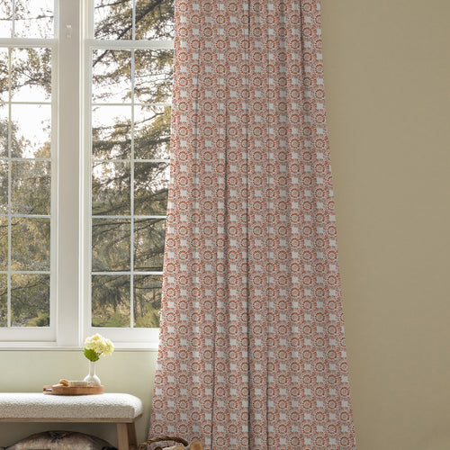 Abstract Orange M2M - Vali Printed Cotton Made to Measure Curtains Terracotta Voyage Maison