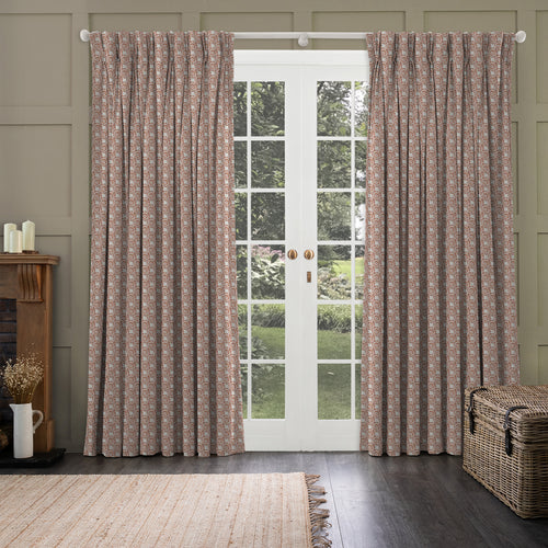 Abstract Orange M2M - Vali Printed Cotton Made to Measure Curtains Terracotta Voyage Maison