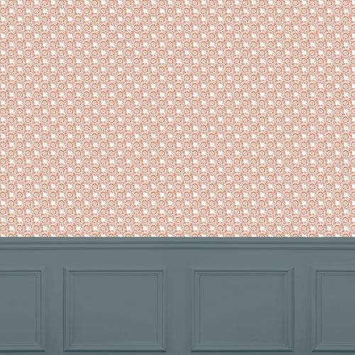 Abstract Orange Wallpaper - Vali  1.4m Wide Width Wallpaper (By The Metre) Terracotta Voyage Maison