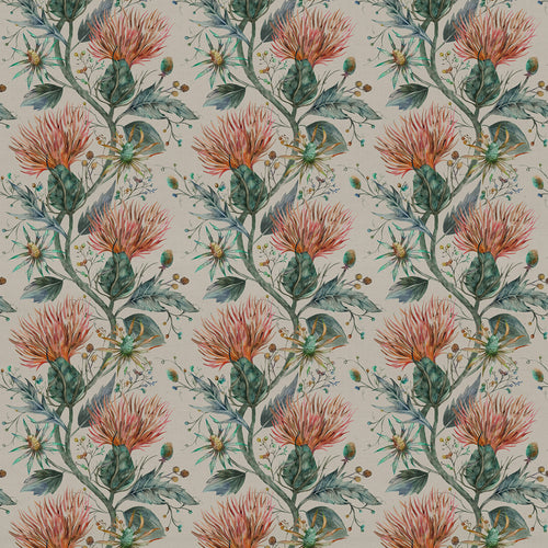 Floral Orange Fabric - Varys Printed Cotton Fabric (By The Metre) Sapphire Voyage Maison