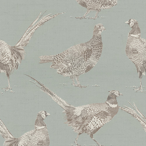 Animal Blue Fabric - Venatu Printed Cotton Fabric (By The Metre) Duck Egg Voyage Maison