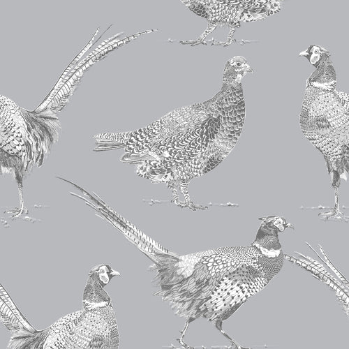 Animal Grey Wallpaper - Venatu  1.4m Wide Width Wallpaper (By The Metre) Charcoal Voyage Maison