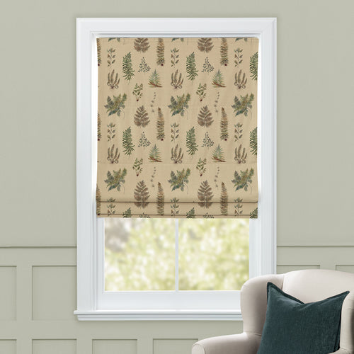 Floral Brown M2M - Verbena Printed Cotton Made to Measure Roman Blinds Mulberry Voyage Maison