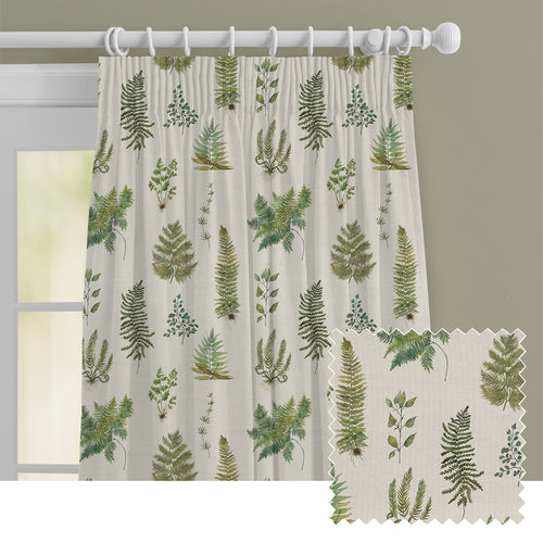 Floral Green M2M - Verbena Printed Cotton Made to Measure Curtains Linen Voyage Maison