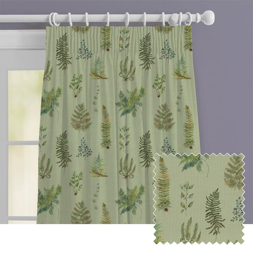 Floral Green M2M - Verbena Printed Cotton Made to Measure Curtains Sage Voyage Maison