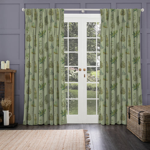 Floral Green M2M - Verbena Printed Cotton Made to Measure Curtains Sage Voyage Maison
