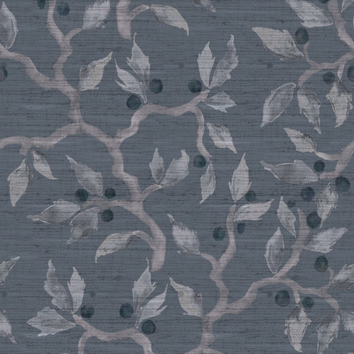 Floral Grey Fabric - Vesper Printed Fabric (By The Metre) Onyx Voyage Maison