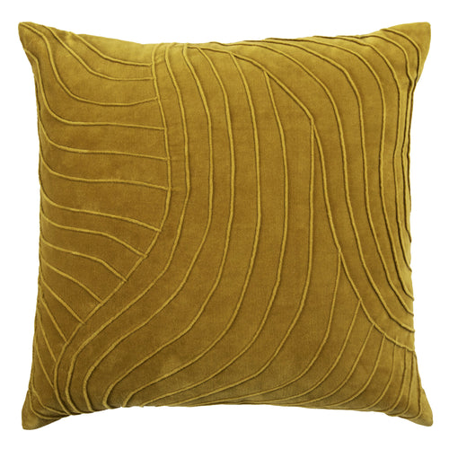 Additions Waterfall Embroidered Feather Cushion in Mustard