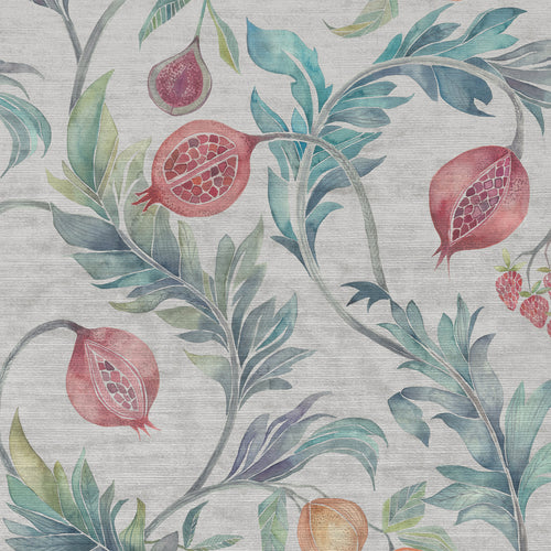 Floral Blue Fabric - Weycroft Printed Velvet Fabric (By The Metre) Strawberry Voyage Maison