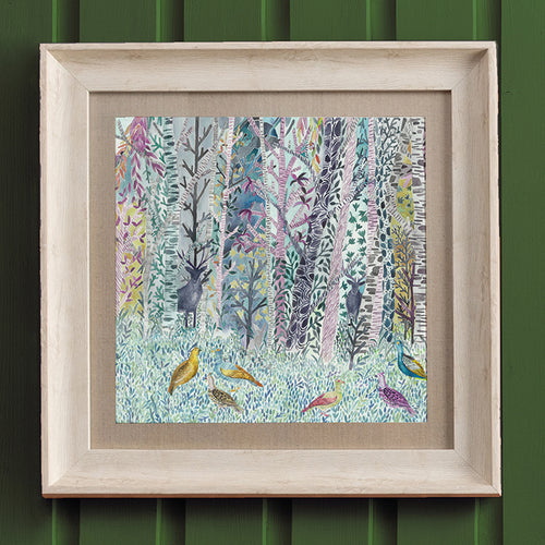 Floral Purple Wall Art - Whimsical Tale  Framed Print Birch/Twilight Voyage Maison