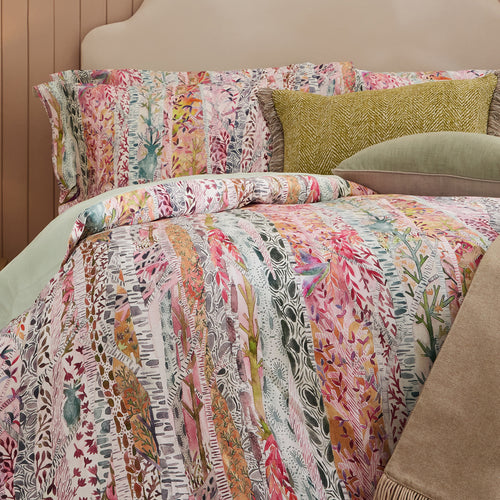 Woodland Pink Bedding - Whimsical Tale Printed Duvet Cover Set Blush Voyage Maison