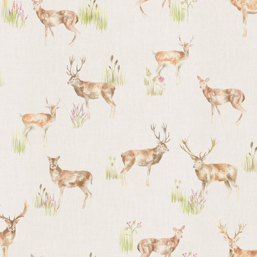Animal Cream Wallpaper - Wild Deer  1.4m Wide Width Wallpaper (By The Metre) Linen Voyage Maison