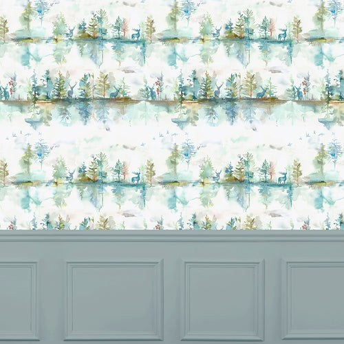 Blue Wallpaper - Wilderness  1.4m Wide Width Wallpaper (By The Metre) Topaz Voyage Maison