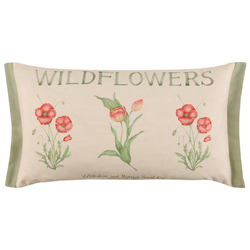 Floral Green Cushions - Wildflowers Printed Outdoor Polyester Filled Cushion Oasis Voyage Maison