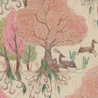 Samples - Willow Woods Printed Cotton Fabric Sample Swatch Blush Voyage Maison