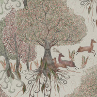 Samples - Willow Woods Printed Cotton Fabric Sample Swatch Stone Voyage Maison