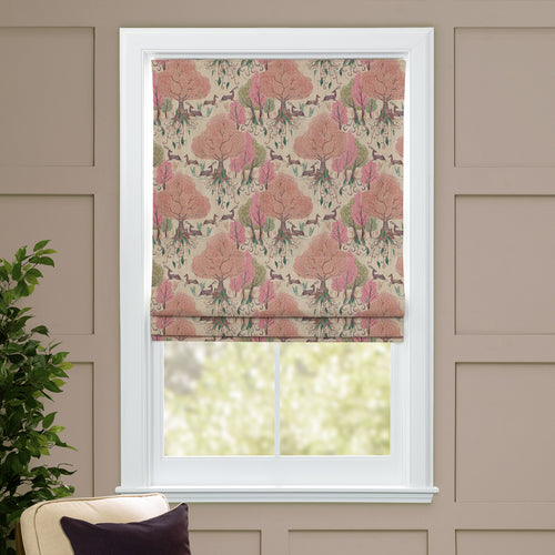 Floral Pink M2M - Willow Woods Printed Cotton Made to Measure Roman Blinds Blush Voyage Maison