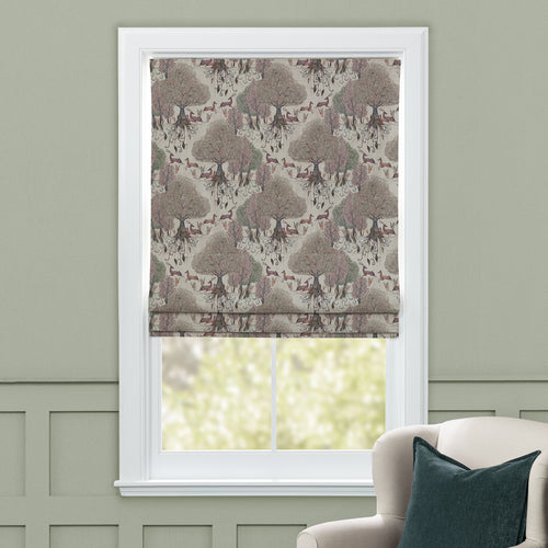 Floral Beige M2M - Willow Woods Printed Cotton Made to Measure Roman Blinds Stone Voyage Maison