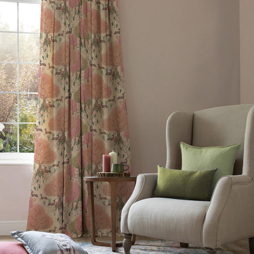 Floral Pink M2M - Willow Woods Printed Cotton Made to Measure Curtains Blush Voyage Maison