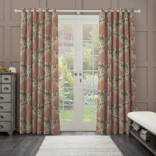 Floral Pink M2M - Willow Woods Printed Cotton Made to Measure Curtains Blush Voyage Maison