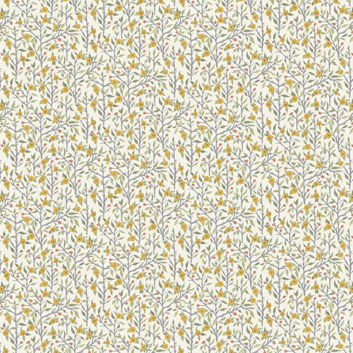 Floral Yellow Fabric - Yamuna Printed Cotton Fabric (By The Metre) Sunflower Voyage Maison