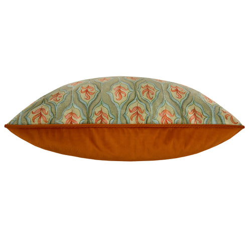 Geometric Green Cushions - Zephyr Printed Velvet Feather Filled Cushions Emerald Voyage Maison