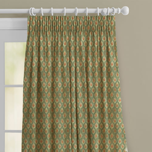Geometric Green M2M - Zephyr Printed Cotton Made to Measure Curtains Moss Voyage Maison