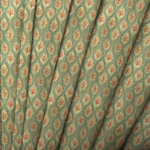 Geometric Green M2M - Zephyr Printed Cotton Made to Measure Curtains Moss Voyage Maison