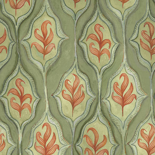 Geometric Green M2M - Zephyr Printed Cotton Made to Measure Curtains Moss Voyage Maison