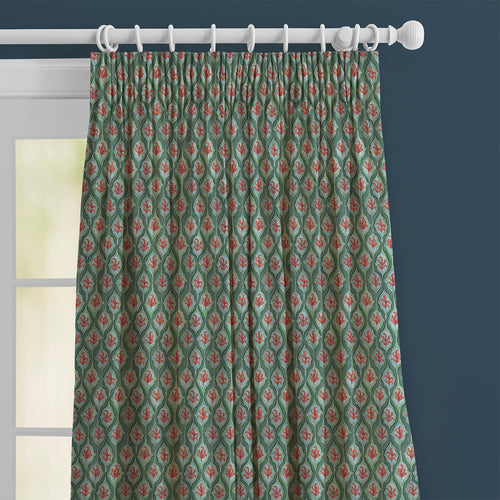 Geometric Green M2M - Zephyr Printed Cotton Made to Measure Curtains Oasis Voyage Maison