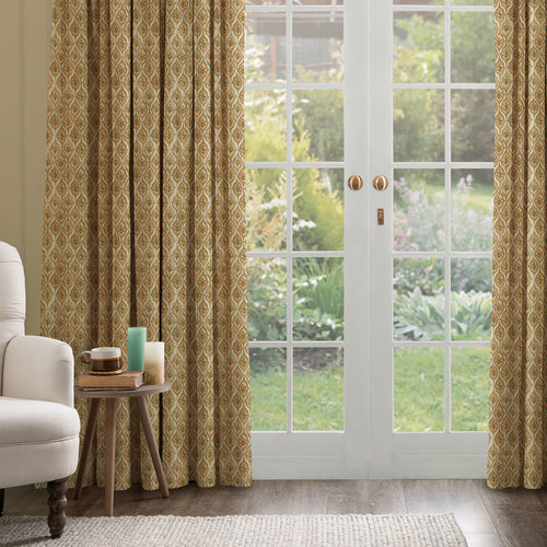 Geometric Orange M2M - Zephyr Printed Cotton Made to Measure Curtains Sunset Voyage Maison