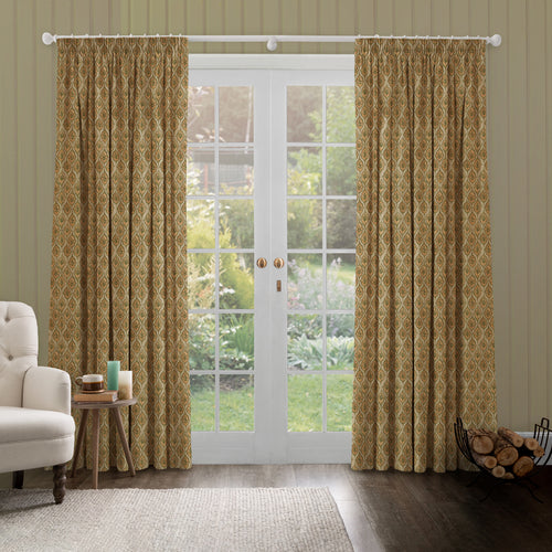 Geometric Orange M2M - Zephyr Printed Cotton Made to Measure Curtains Sunset Voyage Maison