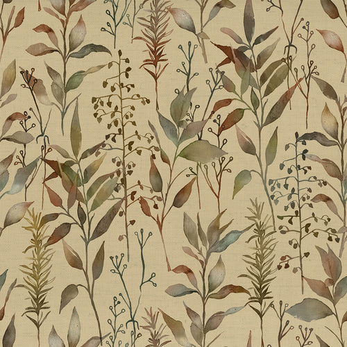 Floral Brown Fabric - Aberduna Printed Cotton Fabric (By The Metre) Mulberry Voyage Maison