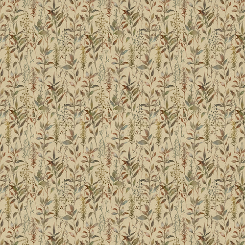 Floral Brown Fabric - Aberduna Printed Cotton Fabric (By The Metre) Mulberry Voyage Maison