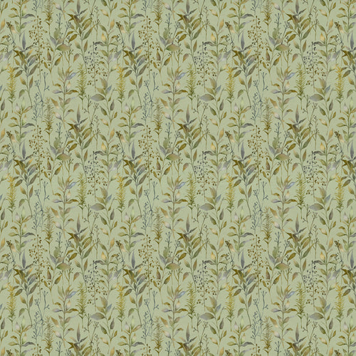 Floral Green Fabric - Aberduna Printed Cotton Fabric (By The Metre) Sage Voyage Maison