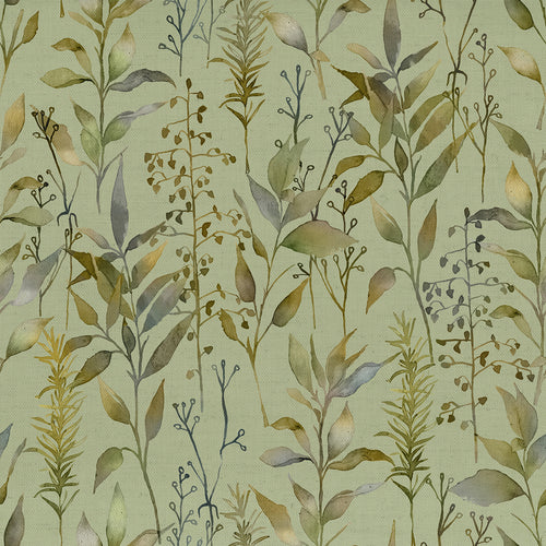 Floral Green M2M - Aberduna Printed Cotton Made to Measure Curtains Sage Voyage Maison
