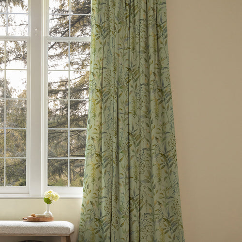Floral Green M2M - Aberduna Printed Cotton Made to Measure Curtains Sage Voyage Maison