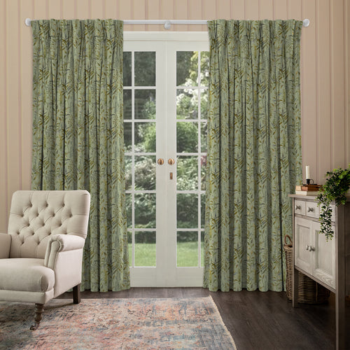 Floral Green M2M - Aberduna Printed Cotton Made to Measure Curtains Sage Voyage Maison