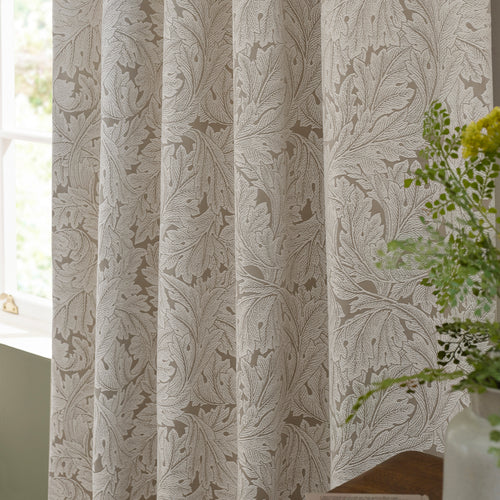 Floral Multi Curtains - Acanthus Jacquard Fully Lined Pencil Pleat Curtains Linen Morris & Co