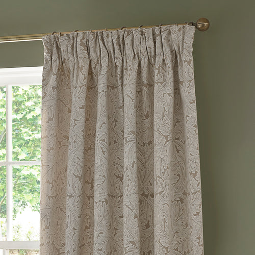 Floral Multi Curtains - Acanthus Jacquard Fully Lined Pencil Pleat Curtains Linen Morris & Co