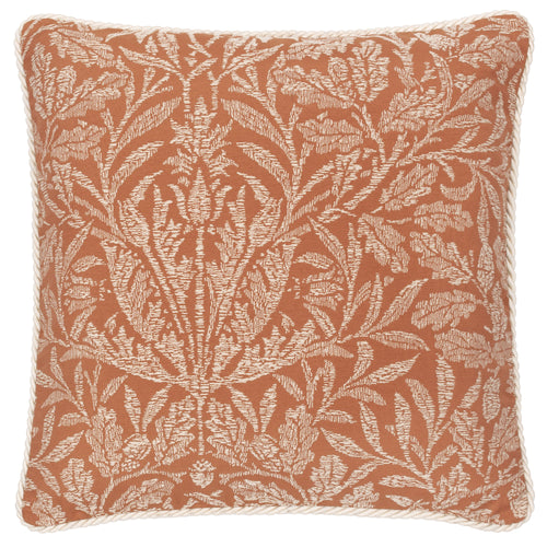 Floral Orange Cushions - Acorn Tonal Jacquard Feather Rich Filled Cushion Brick Morris & Co