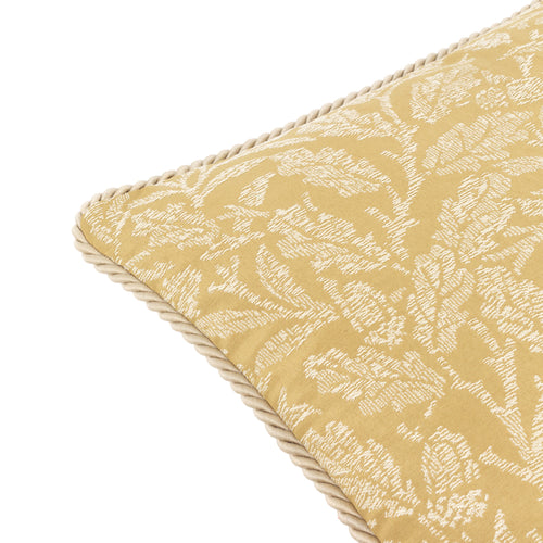 Floral Yellow Cushions - Acorn Tonal Jacquard Feather Rich Filled Cushion Gold Morris & Co
