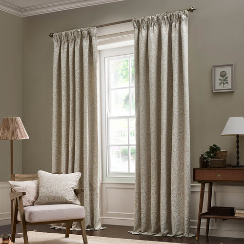 Floral Grey Cushions - Acorn Tonal Jacquard Feather Rich Filled Cushion Linen Morris & Co